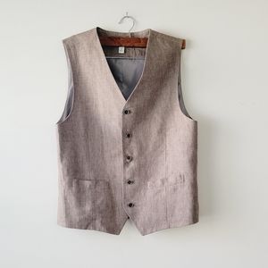 Joseph Abboud cream color button up men's vest size M